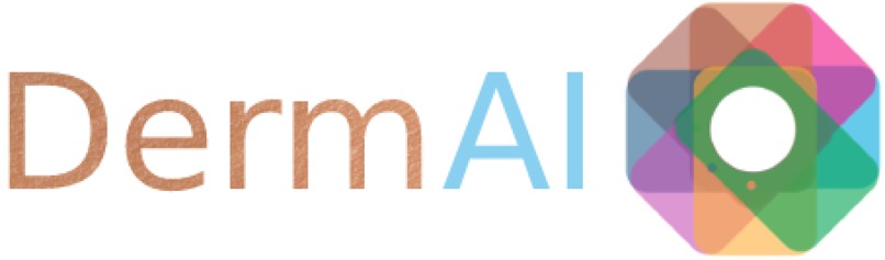 A stunning logo of Derm AI in vivid colors.